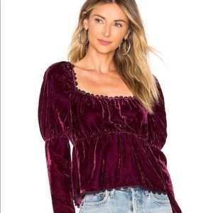 NWT Tularosa Velvet Lace-Trim Top (Sz. L)